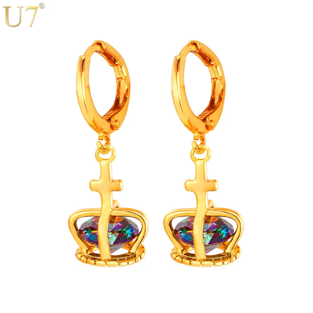 U7 Crystal Charms Earrings Gold Color Zirconia Cross Link Unique Lantern Drop Earrings For Women Jewelry E764
U7 Crystal Charms Earrings Gold Color Zirconia Cross Link Unique Lantern Drop Earrings For Women Jewelry E764