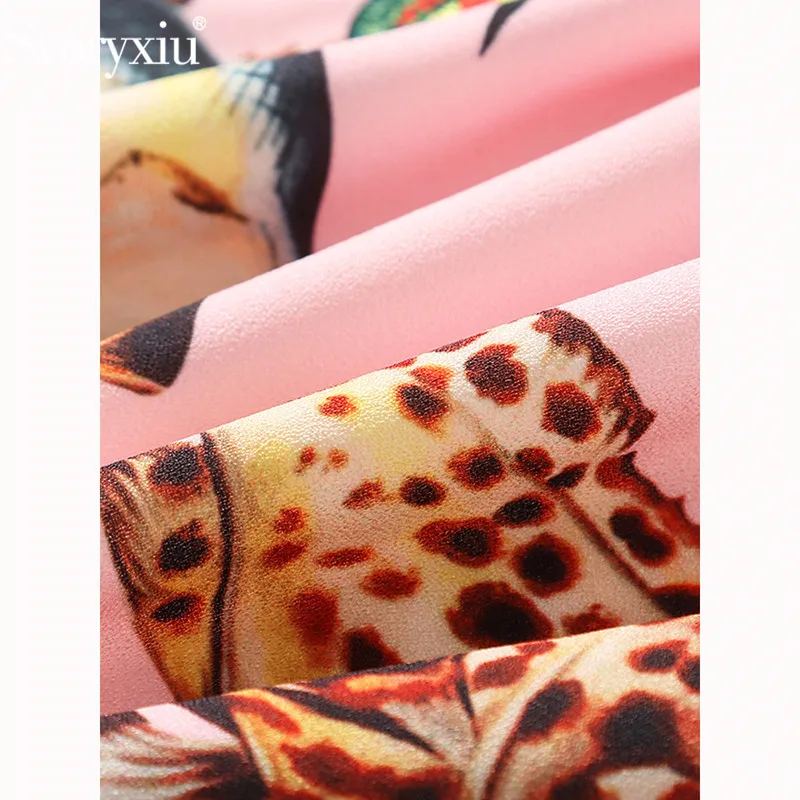 Svoryxiu Women's Summer Runway Elegant Pink Dress luxury Diamond Button Rose Embroidery Small Fish Print Dresses Vestdios
Svoryxiu Women's Summer Runway Elegant Pink Dress luxury Diamond Button Rose Embroidery Small Fish Print Dresses Vestdios