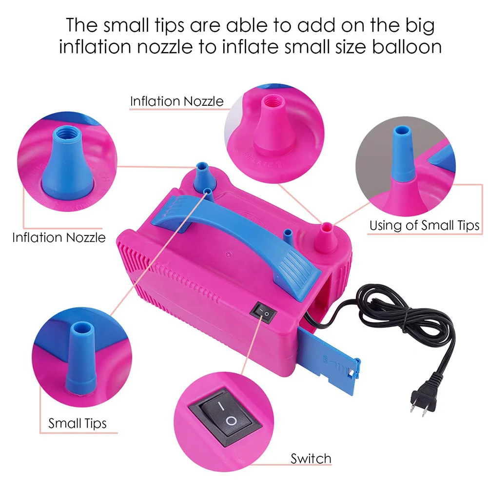 Newly Double Electric Air Balloon Pump Portable Inflator 600W for Home Party Wedding