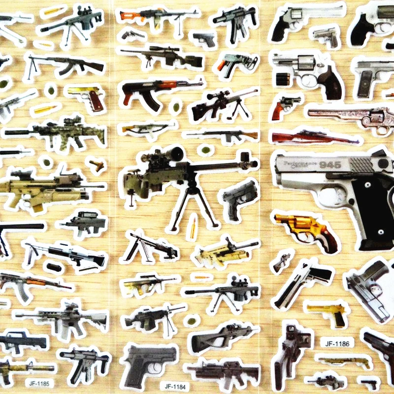 GWOLVES world famous gun stickers Random 3D sticker for kids toys home wall decor cartoon mini sticker fridge notebook
GWOLVES world famous gun stickers Random 3D sticker for kids toys home wall decor cartoon mini sticker fridge notebook