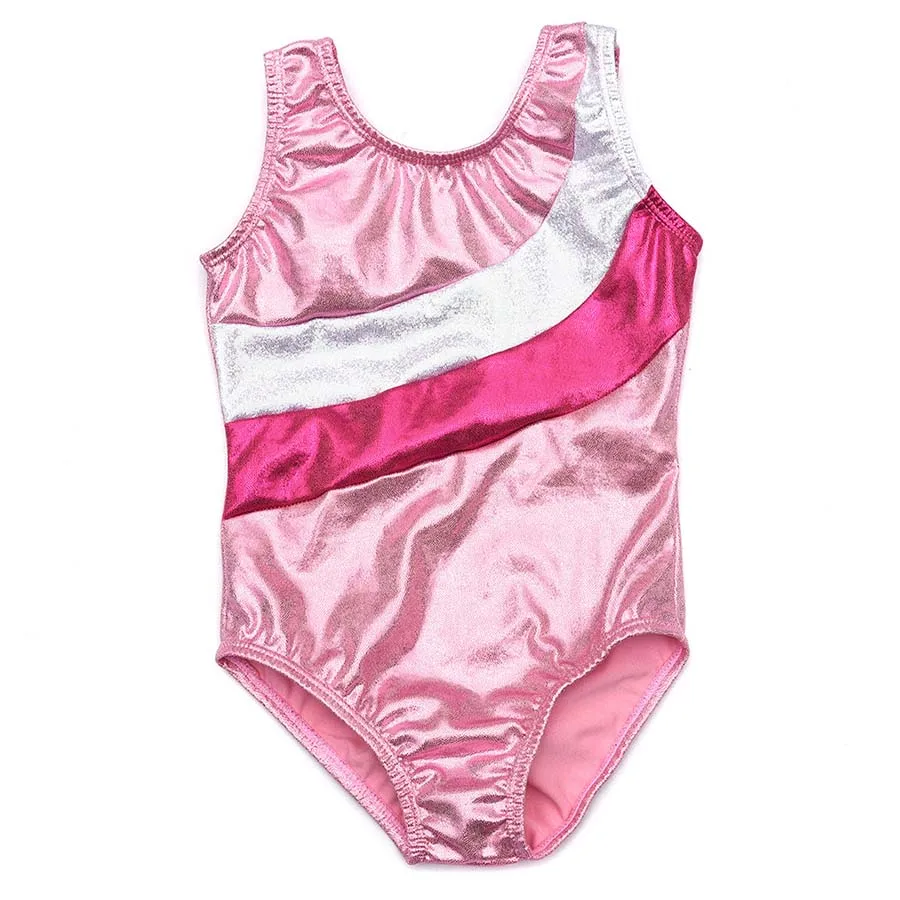 

Pink White Sleeveless Gymnastics Leotards Girls Swimsuit Lycra Spandex Leotards Bodysuit Ballet Costumes For Kids