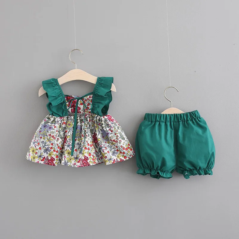 2PCS Summer Baby Girls Sleeveless Floral Print Strap T-shirt Tops+Shorts Suits Casual Outfits Sets
2PCS Summer Baby Girls Sleeveless Floral Print Strap T-shirt Tops+Shorts Suits Casual Outfits Sets