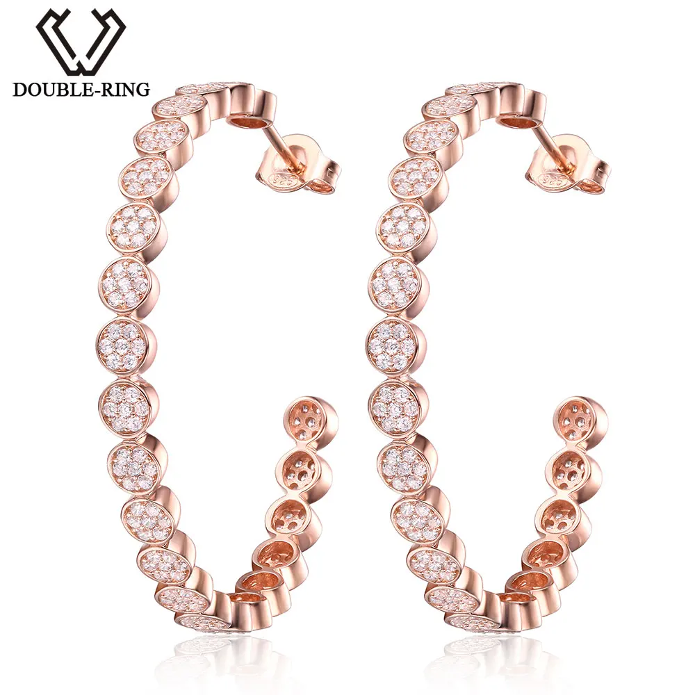 DOUBLE-R Round Natural White Topaz Hoop Earrings 100% Real 925 Sterling Silver Classical Fine Wedding Jewelry Earrings For Women
DOUBLE-R Round Natural White Topaz Hoop Earrings 100% Real 925 Sterling Silver Classical Fine Wedding Jewelry Earrings For Women