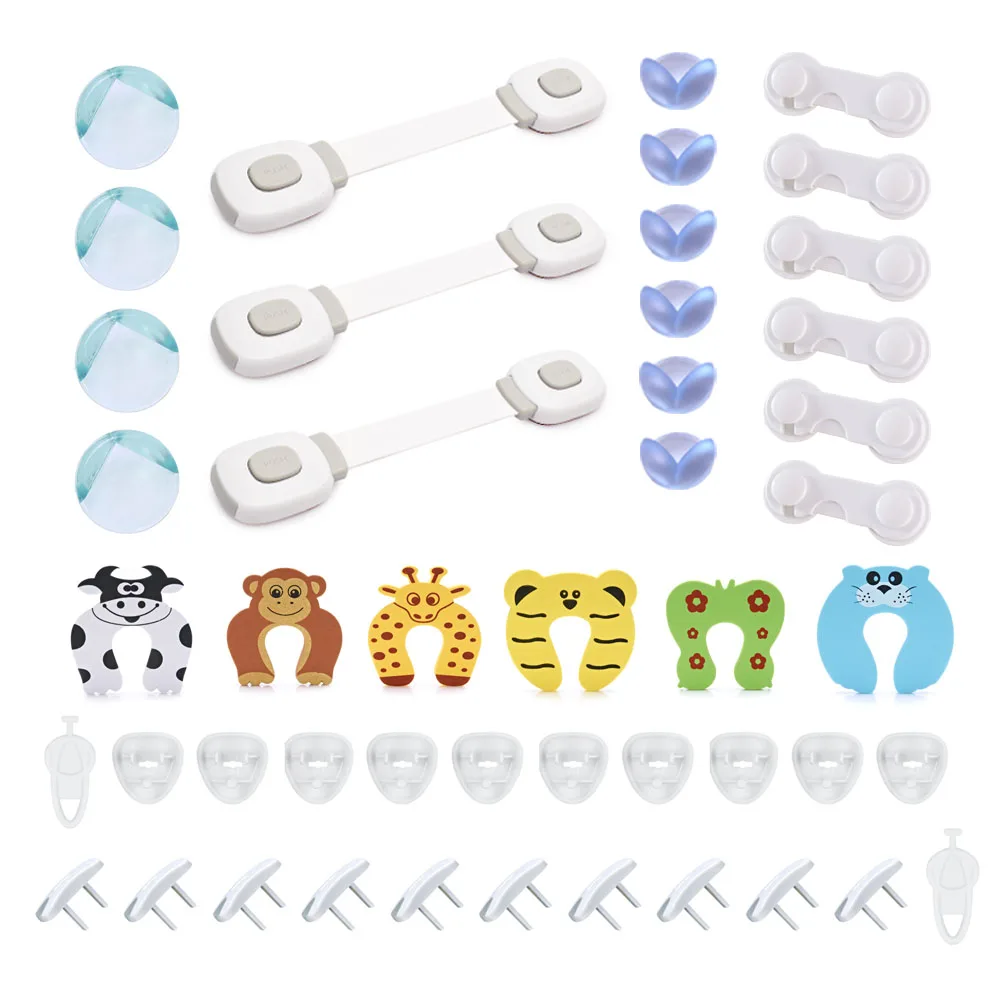 Baby Safety Cabinet Locks Drawer Locks Corner Protector US Plug Cover Set for Protecting Children in Home
Baby Safety Cabinet Locks Drawer Locks Corner Protector US Plug Cover Set for Protecting Children in Home