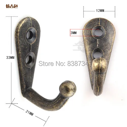 100pcs 33*12*21mm Antique hook single row of small hole hook special small single hook
100pcs 33*12*21mm Antique hook single row of small hole hook special small single hook
