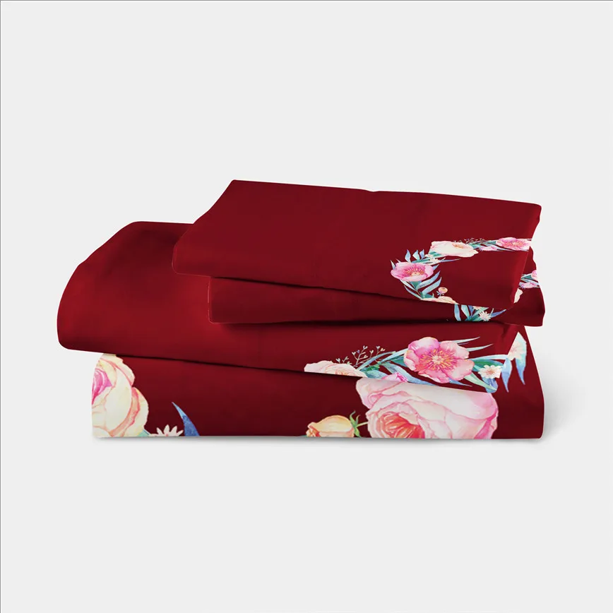 Wine Red Bedding Set Flowers Circle Duvet Cover Set Wreath Pillowcase 100% Polyester Bedclothes Home Decor Bedding Cover S15
Wine Red Bedding Set Flowers Circle Duvet Cover Set Wreath Pillowcase 100% Polyester Bedclothes Home Decor Bedding Cover S15