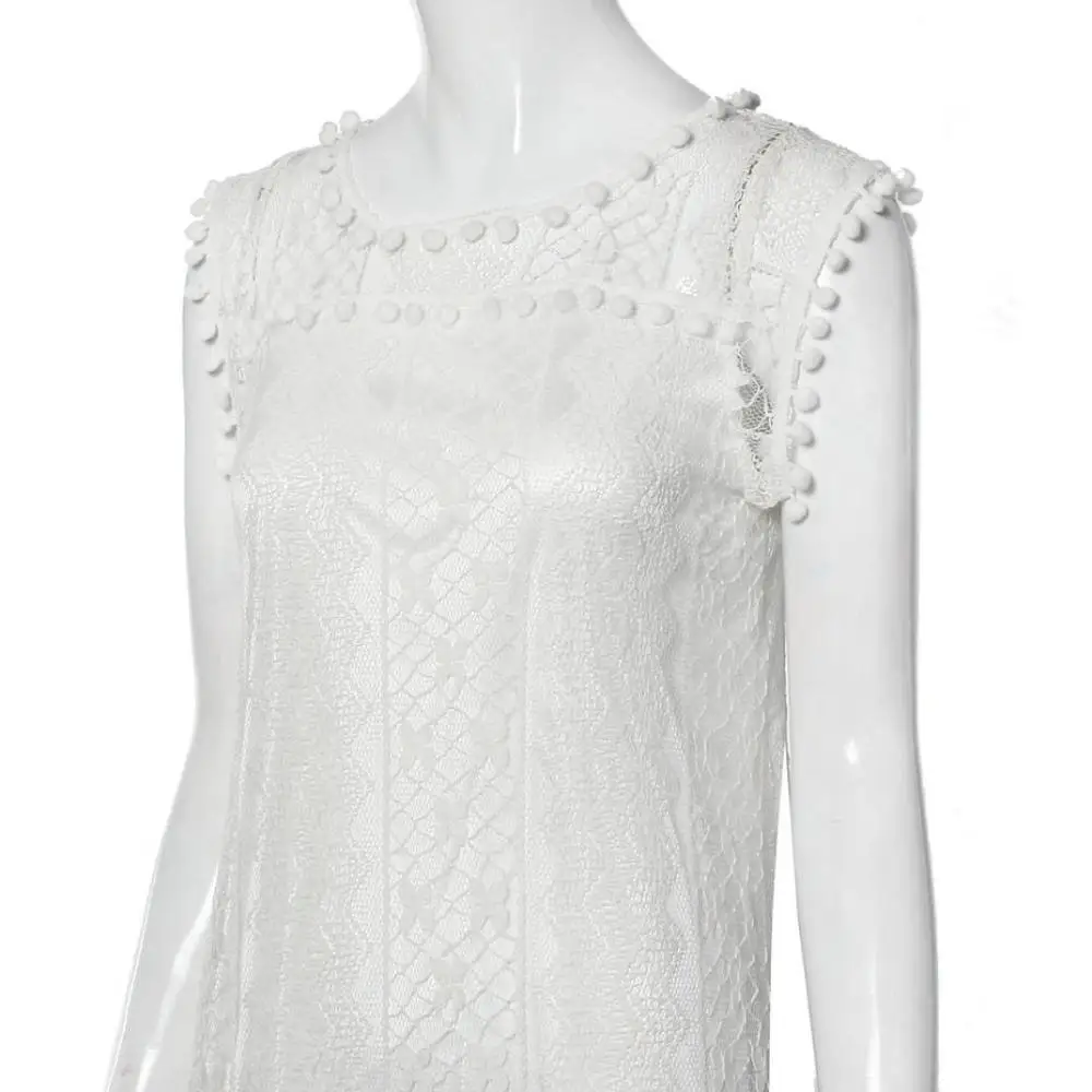 Fashion Women Casual Sweet Lace Sleeveless O Neck Summer Dress Beach Short Dress Tassel Solid Mini Dress
Fashion Women Casual Sweet Lace Sleeveless O Neck Summer Dress Beach Short Dress Tassel Solid Mini Dress