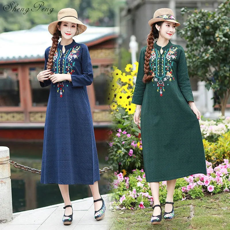 Women's Cheongsams Dress 2019 Spring Autumn Embroidery Vintage Chinese Traditional Dresses Short Qipao V1486
Women's Cheongsams Dress 2019 Spring Autumn Embroidery Vintage Chinese Traditional Dresses Short Qipao V1486