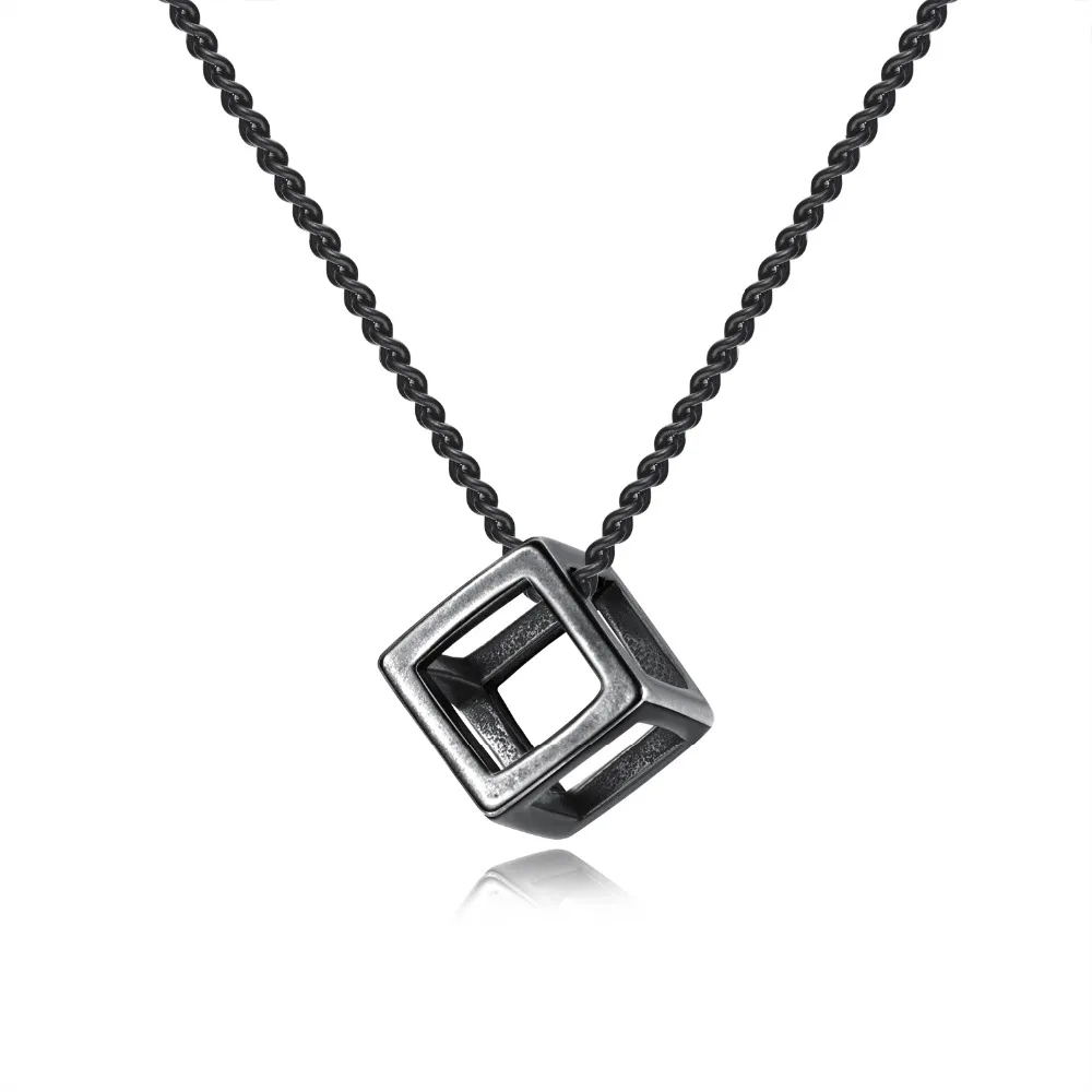 Small Cute Stainless Steel Cube Pendant Necklaces For man women black/steel color unisex Jewelry gift
Small Cute Stainless Steel Cube Pendant Necklaces For man women black/steel color unisex Jewelry gift