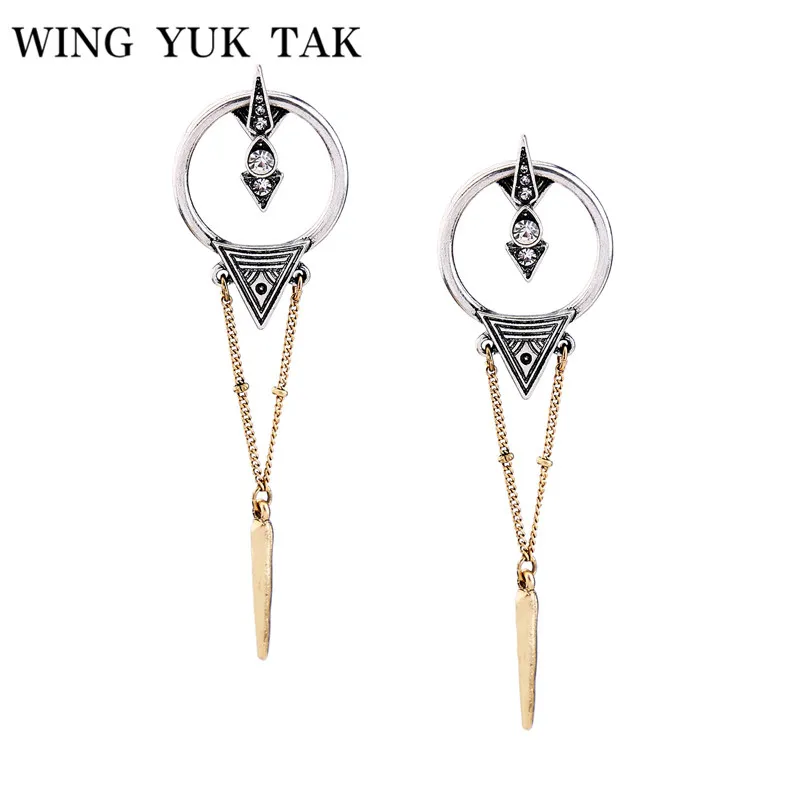 Фото Женские винтажные серьги wing yuk tak серебристые массивные с заклепками в стиле панк