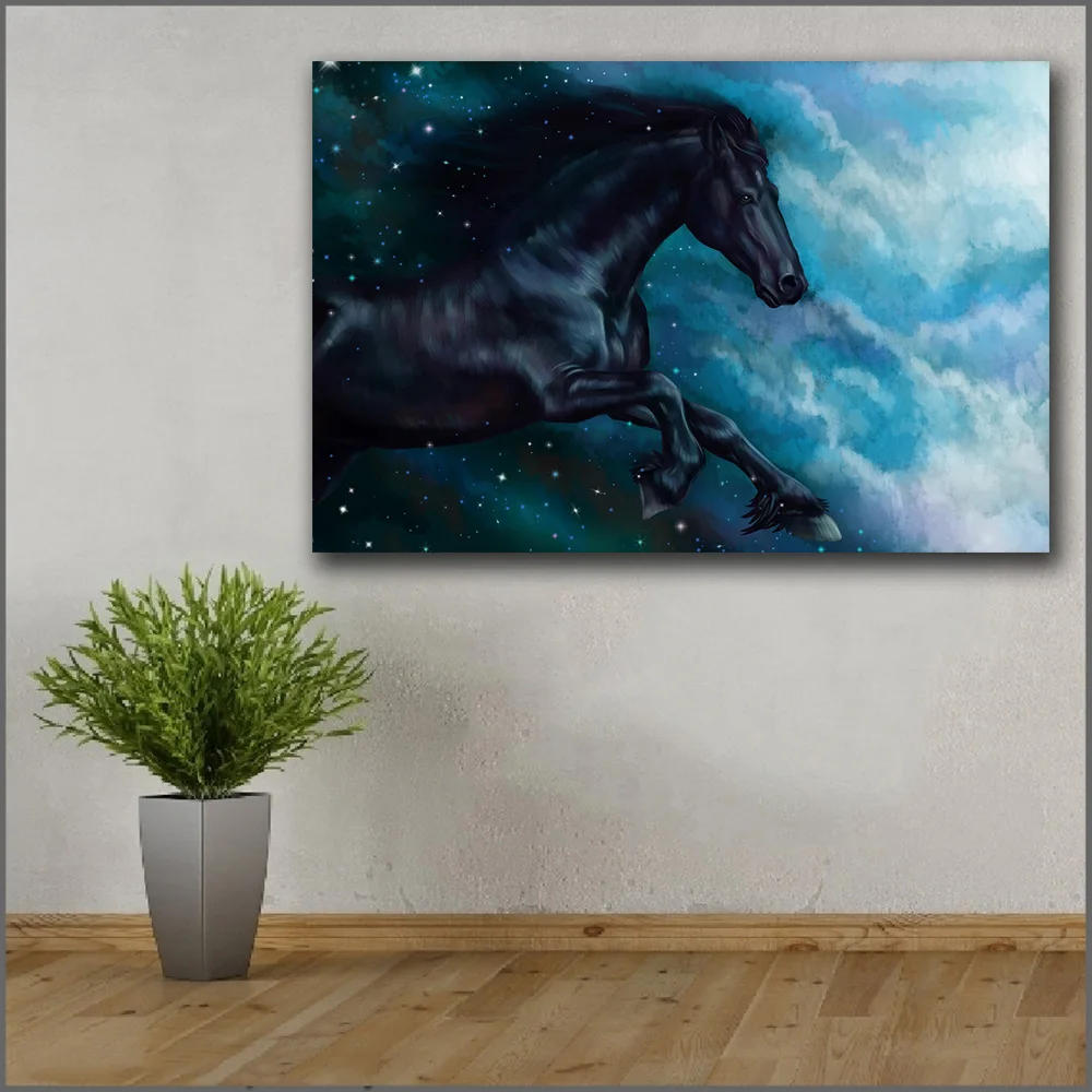 Large size Printing Oil Painting Horses Painting Art Black Run art canvas print pictures for living room and bedroom No Frame
Large size Printing Oil Painting Horses Painting Art Black Run art canvas print pictures for living room and bedroom No Frame