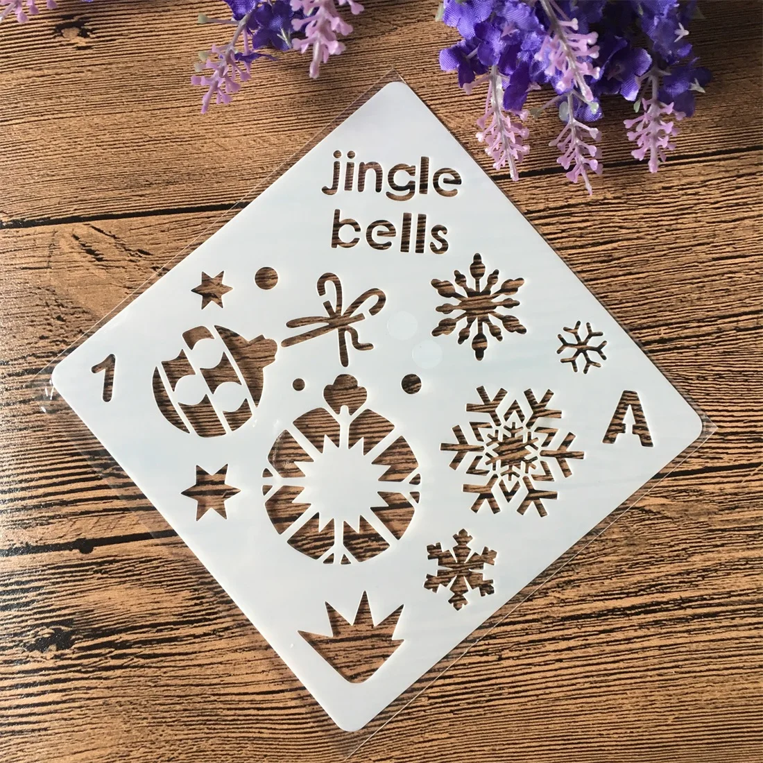 13 см Jingle Bell Рождество DIY ремесло трафареты настенная живопись штамп для