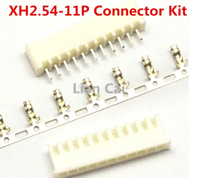 

50Set XH2.54 2.54mm 11Pin 11P 180degree Male Pin Header+Terminal+Female Housing XH2.54-11P Connector Kit