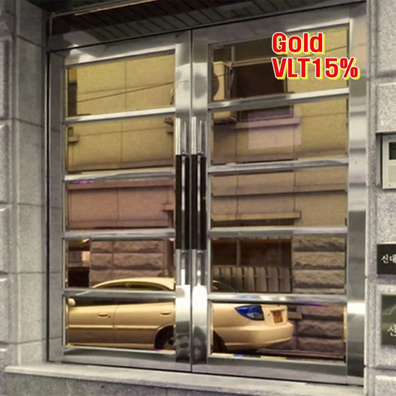 SUNICE Gold Silver Reflective One Way Mirror Window Film Mirrored Privacy Sticky Glass Tint VLT 15% 1.52mx5m/ 5ftx16.5ft
SUNICE Gold Silver Reflective One Way Mirror Window Film Mirrored Privacy Sticky Glass Tint VLT 15% 1.52mx5m/ 5ftx16.5ft