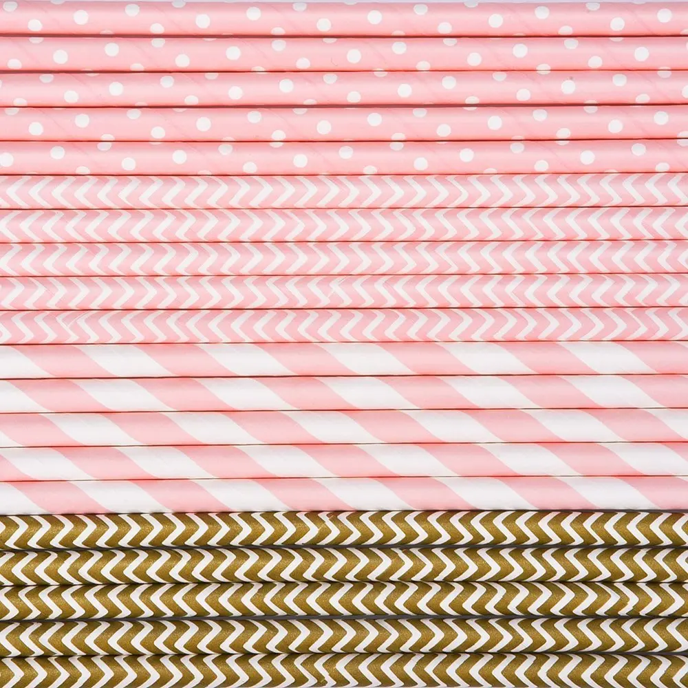 125pcs pink gold striped mixed kids birthday wedding decorative party decoration event supplies drinking Paper Straws
125pcs pink gold striped mixed kids birthday wedding decorative party decoration event supplies drinking Paper Straws