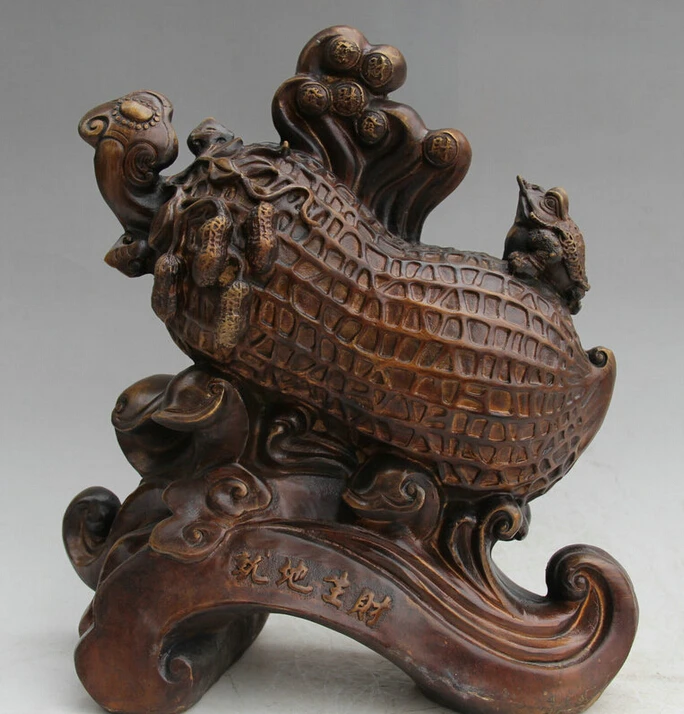 FREE SHIPPING 13" Chinese Bronze Ru Yi Golden Toad Wealth groundnut Earthnut Peanut Statue 32CM
FREE SHIPPING 13" Chinese Bronze Ru Yi Golden Toad Wealth groundnut Earthnut Peanut Statue 32CM