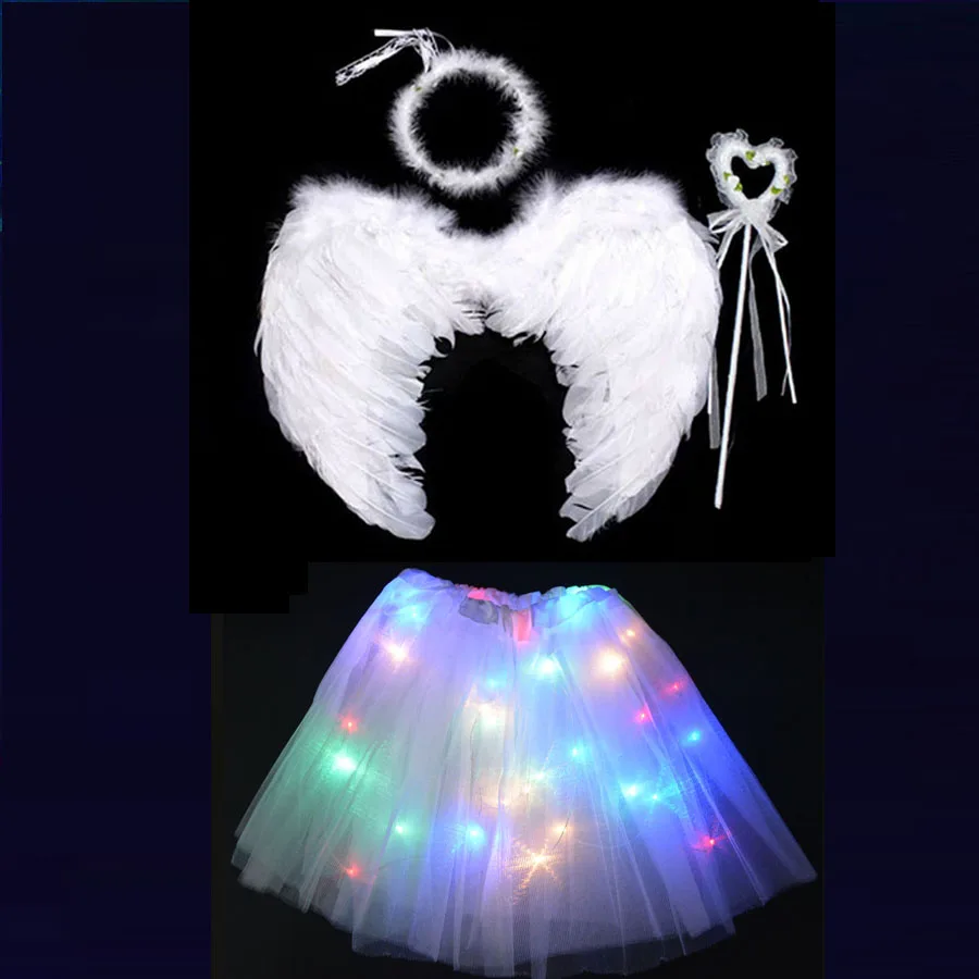 Baby Kids Girl LED Light Tutu Skirt White Angel Wing Headband Wands Party Birthday Cosplay Dance Glow Show Halloween costume
Baby Kids Girl LED Light Tutu Skirt White Angel Wing Headband Wands Party Birthday Cosplay Dance Glow Show Halloween costume