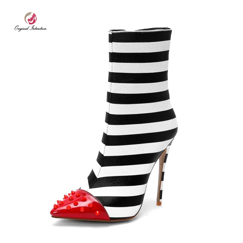Original Intention Red Rivet Women's Ankle Boots Pointed Toe Stripes Sexy High Heels Party Ladies Shoes Woman Winter Boots Women
Original Intention Red Rivet Women's Ankle Boots Pointed Toe Stripes Sexy High Heels Party Ladies Shoes Woman Winter Boots Women