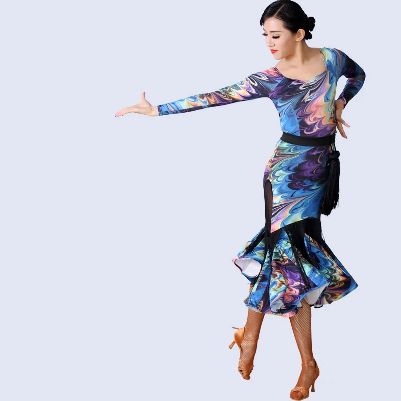 New Fashion Sexy Long Sleeve Latin Dance dress for Women/female Ballroom Tango Cha Cha Rumba Costumes
New Fashion Sexy Long Sleeve Latin Dance dress for Women/female Ballroom Tango Cha Cha Rumba Costumes