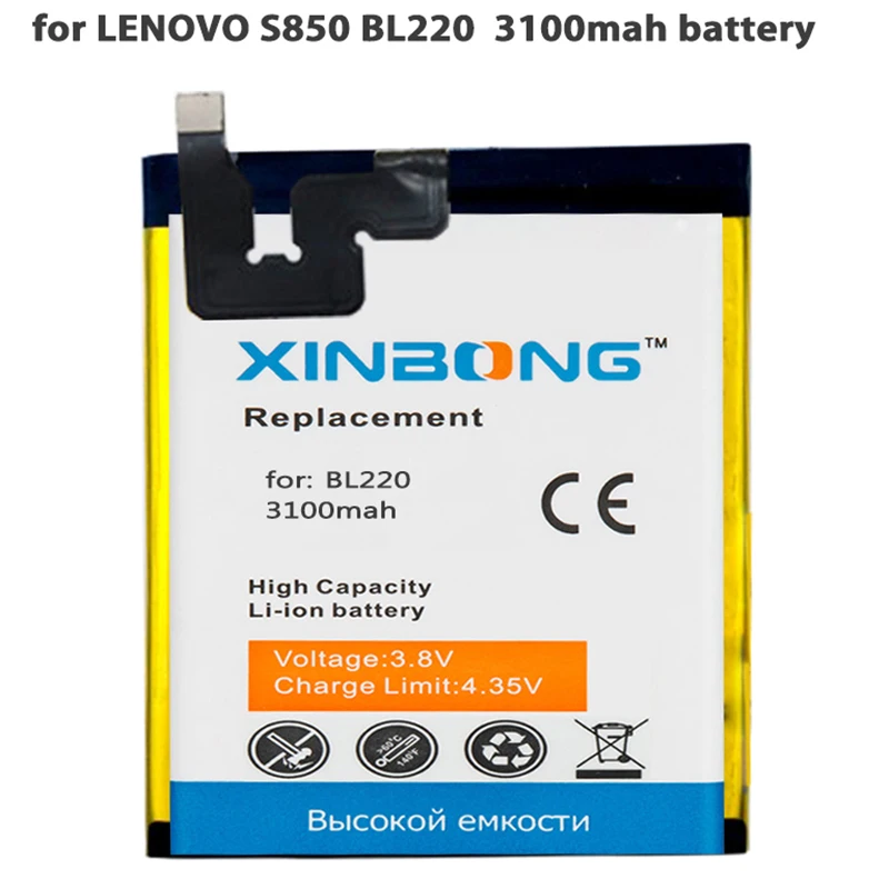 XINBONG 3100 мАч BL 220 BL220 батарея для Lenovo S850 S850T с номером отслеживания|battery for lenovo s850|battery