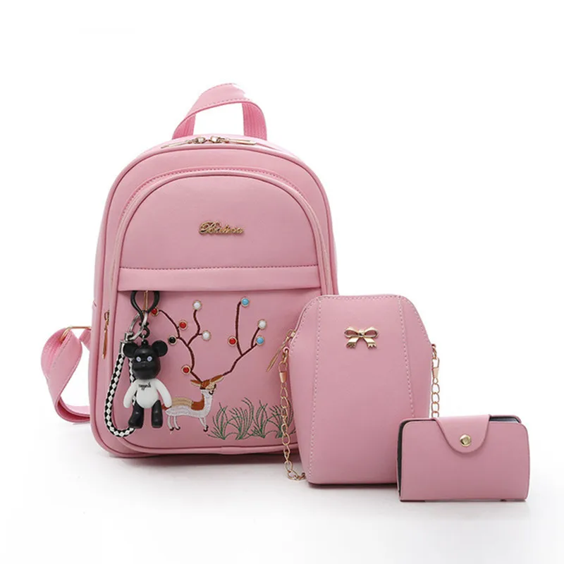NEW 3pcs/Set Cartoon embro PU Leather Women laptop Backpack Girls Lady Shoulder Mini Backpacks School Bags Mochila Feminina
NEW 3pcs/Set Cartoon embro PU Leather Women laptop Backpack Girls Lady Shoulder Mini Backpacks School Bags Mochila Feminina