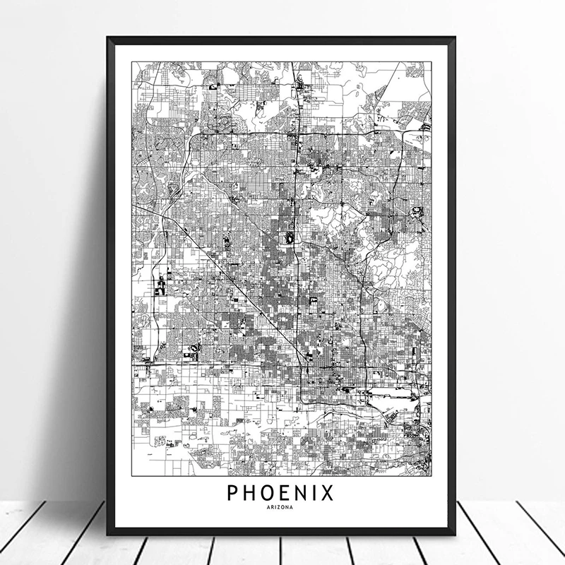 Phoenix Black White Custom World City Map Posters Prints Nordic Style Wall Art Pictures Home Decor Canvas Painting
Phoenix Black White Custom World City Map Posters Prints Nordic Style Wall Art Pictures Home Decor Canvas Painting