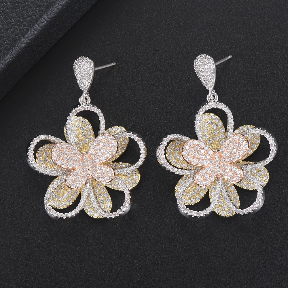29*40 MM Luxury Statement Jewelry Flora Dangle Earrings Full AAA Cubic Zirconia Earrings For Women pendientes mujer moda 2018
29*40 MM Luxury Statement Jewelry Flora Dangle Earrings Full AAA Cubic Zirconia Earrings For Women pendientes mujer moda 2018