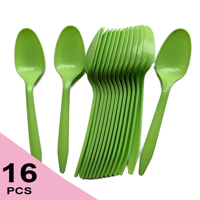 16pcs Per Pack Light Green Plastic Utensils Tableware Disposable Spoon Birthday Party Set
16pcs Per Pack Light Green Plastic Utensils Tableware Disposable Spoon Birthday Party Set