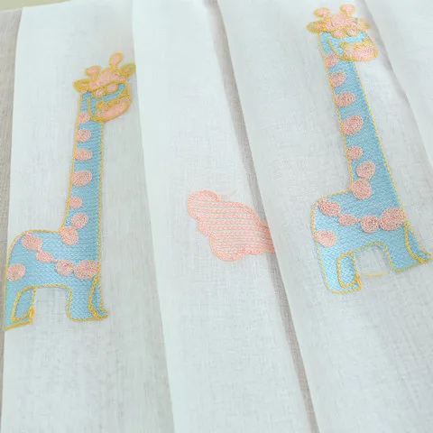 Children's cartoon curtain for bedroom giraff multicolor embroidery widown treatment tulle for baby room
Children's cartoon curtain for bedroom giraff multicolor embroidery widown treatment tulle for baby room