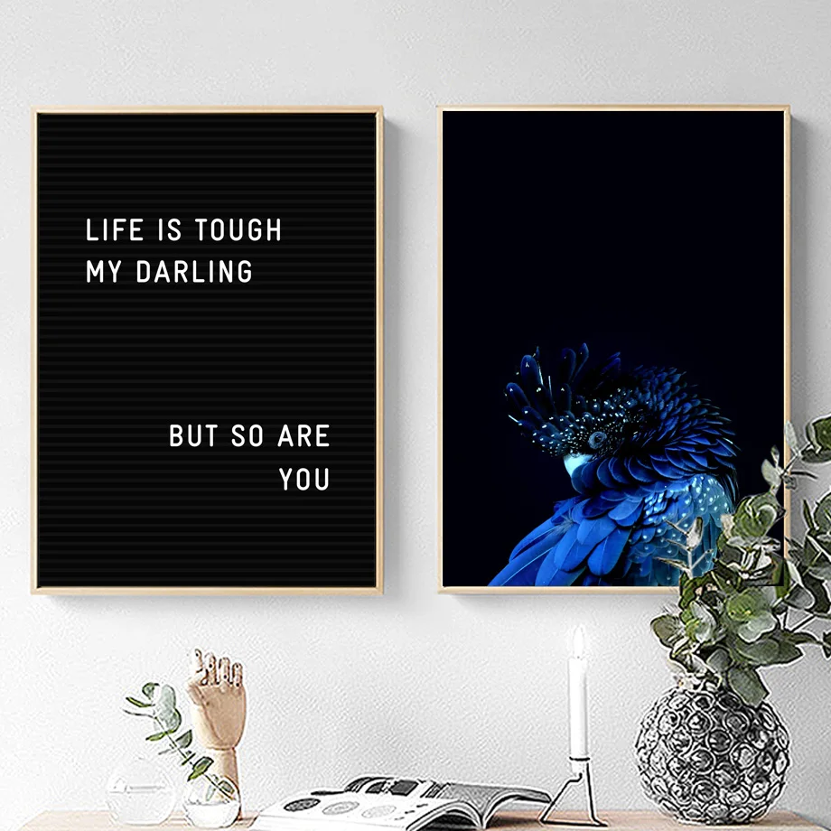 Blue Parrot Quotes Wall Art Canvas Painting Nordic Posters And Prints Black White Wall Pictures For Living Room Art Decor
Blue Parrot Quotes Wall Art Canvas Painting Nordic Posters And Prints Black White Wall Pictures For Living Room Art Decor