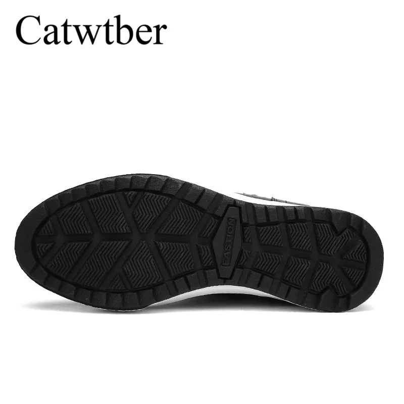 Catwtber зимние сапоги плюшевые теплые Для мужчин кожа на толстой платформе модная