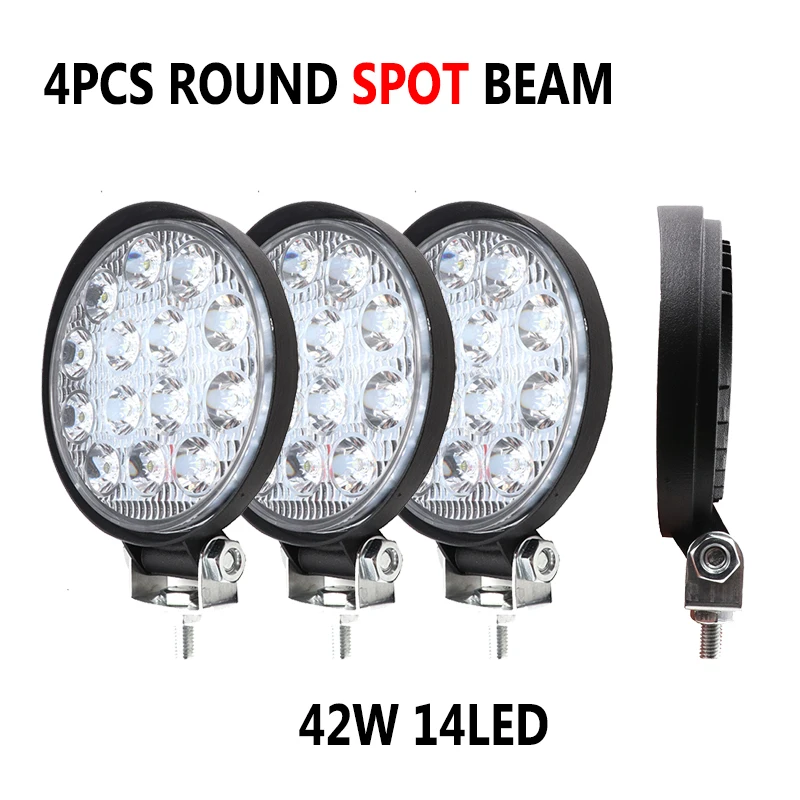 4PCS 4 inch 42W 14LED Car Work Light Spot Beam LED Bar For Jeep Motorcycle Tractor Boat Off Road 4WD 4x4 Truck SUV ATV
4PCS 4 inch 42W 14LED Car Work Light Spot Beam LED Bar For Jeep Motorcycle Tractor Boat Off Road 4WD 4x4 Truck SUV ATV