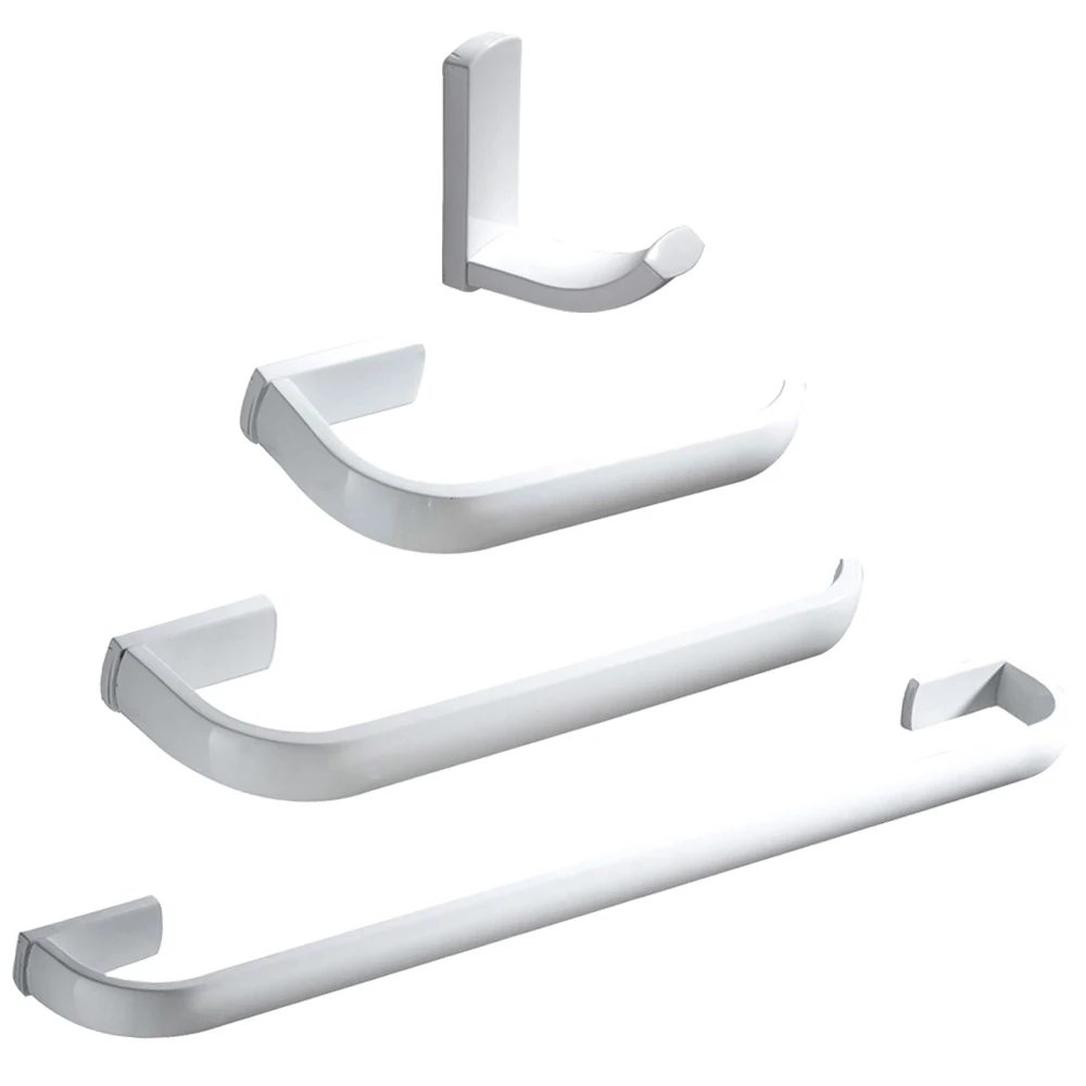Leyden 4pcs Whitened Brass Bathroom Accessories Set Wall Mounted Single Towel Bar Towel Ring Toilet Paper Holder Robe Hook
Leyden 4pcs Whitened Brass Bathroom Accessories Set Wall Mounted Single Towel Bar Towel Ring Toilet Paper Holder Robe Hook