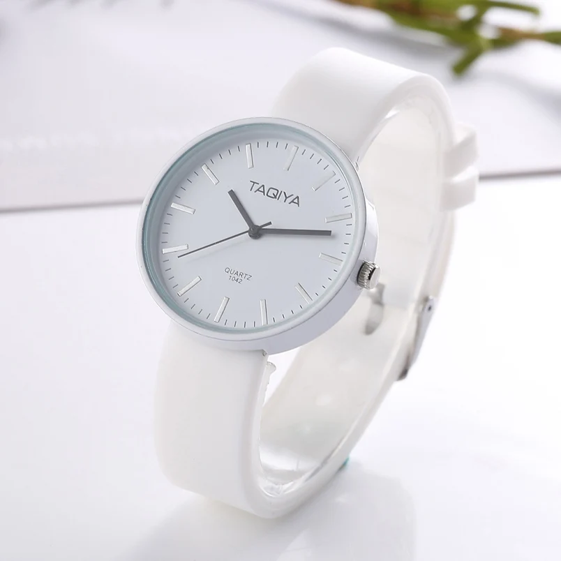 Повседневные силиконовые женские кварцевые часы с милым силиконовым ремешком