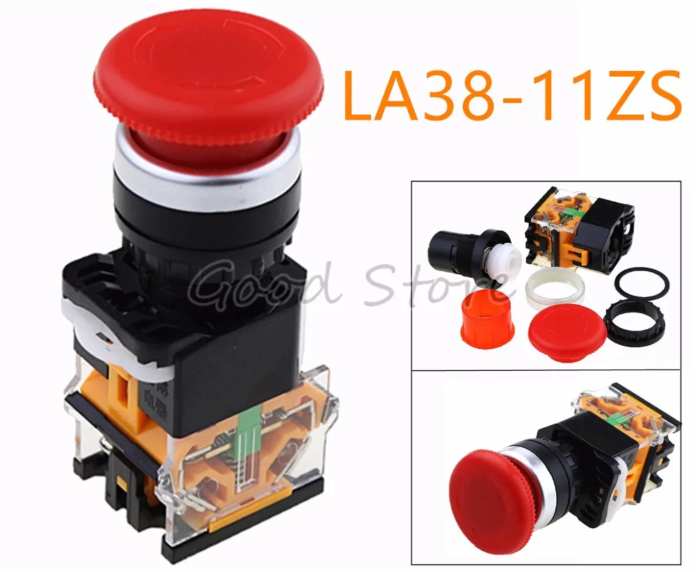 1PCS LA38-11ZS Self locking latching Button 22mm 1NO1NC Silver contact Maintained Emergency Stop Mushroom Cap Push Button Switch
1PCS LA38-11ZS Self locking latching Button 22mm 1NO1NC Silver contact Maintained Emergency Stop Mushroom Cap Push Button Switch