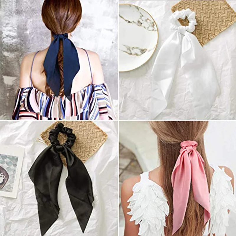 Bow Streamers Satin Scrunchies Women Girls Elastic Hair Rubber Bands Hair Accessories Gum For Women Tie Hair Ring Headwear
Bow Streamers Satin Scrunchies Women Girls Elastic Hair Rubber Bands Hair Accessories Gum For Women Tie Hair Ring Headwear
