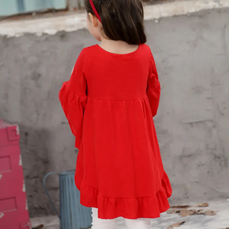 Модные детские хлопковые наряды с оборками для маленьких девочек блузка детская
