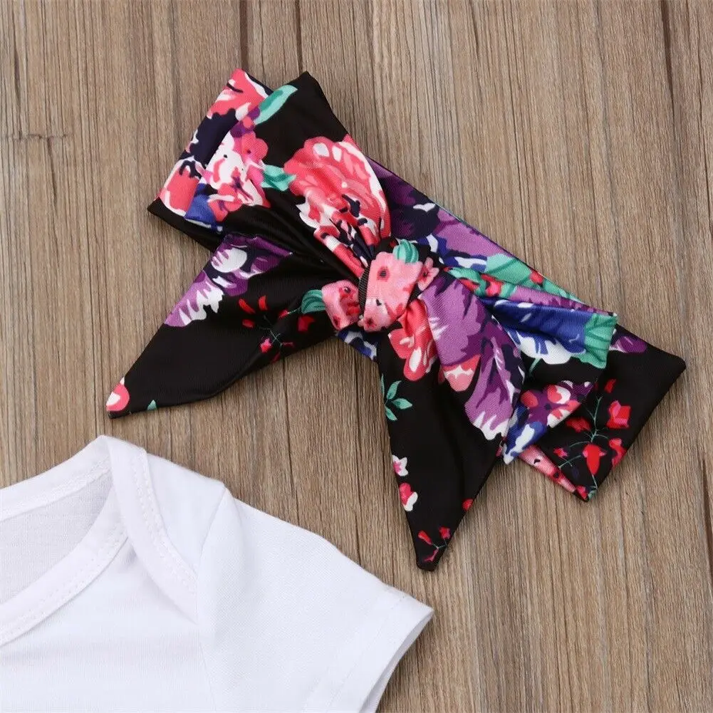 Newborn Infant Baby Girl Clothing Set Costumes Letter Short Sleeves Romopers + Flower Pants + Headband Outfits
Newborn Infant Baby Girl Clothing Set Costumes Letter Short Sleeves Romopers + Flower Pants + Headband Outfits