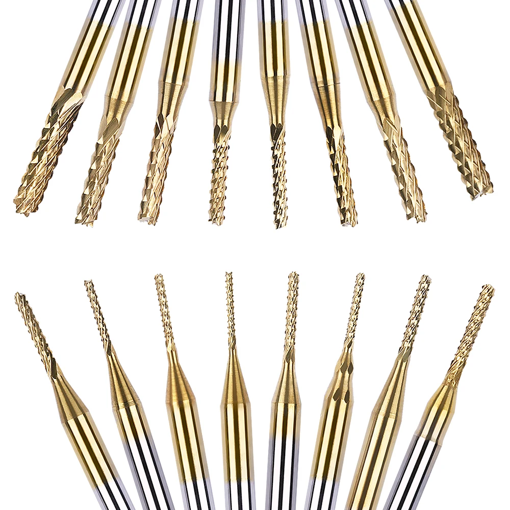 Durable 0.8mm-3.175mm For PCB Machine Titanium Coated Carbide Milling Cutter Engraving Edge Cutter CNC Router Bits End Mill
Durable 0.8mm-3.175mm For PCB Machine Titanium Coated Carbide Milling Cutter Engraving Edge Cutter CNC Router Bits End Mill