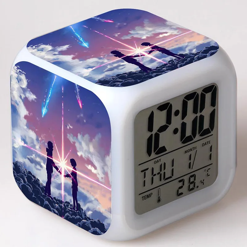 Japan Manga Your Name Action Figures LED Alarm Clock Colorful Flash Night Light Anime TV Figurine Toys for girls
Japan Manga Your Name Action Figures LED Alarm Clock Colorful Flash Night Light Anime TV Figurine Toys for girls