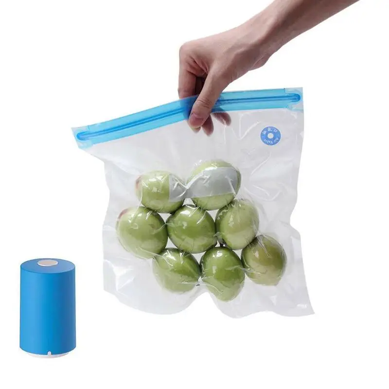 Blue Mini Automatic Compression Vacuum Pump Househoud Sealer Clamp Snack Fresh Food Rod Strip Kitchen Tool Without Bags
Blue Mini Automatic Compression Vacuum Pump Househoud Sealer Clamp Snack Fresh Food Rod Strip Kitchen Tool Without Bags