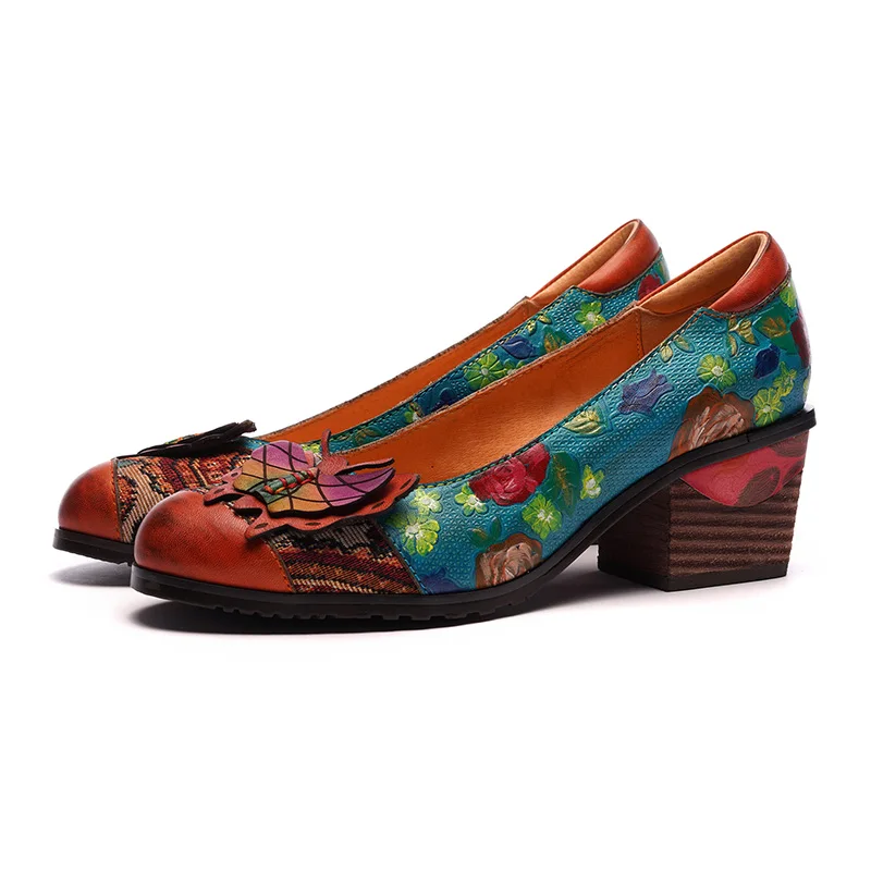 High Heel Shoes Woman Mixed Color Butterfly Natural Leather Ethnic Style Retro Hand Painted Female Shoes Pumps Big Size
High Heel Shoes Woman Mixed Color Butterfly Natural Leather Ethnic Style Retro Hand Painted Female Shoes Pumps Big Size