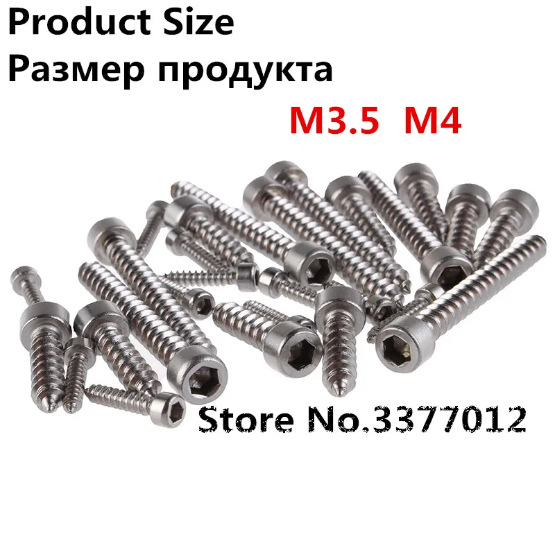 

10pcs/lot 304 stainless steel Hexagon Socket Screws M3.5 M4 cylindrical cup head tapping tail screws HA