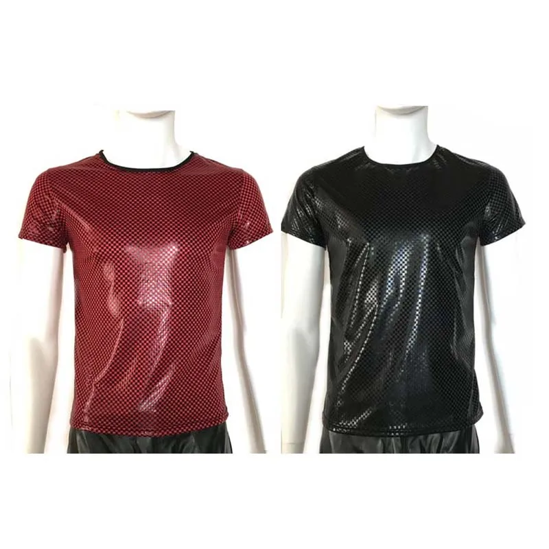 Fashion T Shirts Men Sexy Patent Leather Fitness Tops T-shirt Tees Mens Stage T-shirt O-Neck Sexy Men Casual Clothes
Fashion T Shirts Men Sexy Patent Leather Fitness Tops T-shirt Tees Mens Stage T-shirt O-Neck Sexy Men Casual Clothes