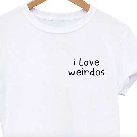 Футболка Skuggnas I Love Weirdos женская футболка Tumblr в эстетическом стиле подарок для ее