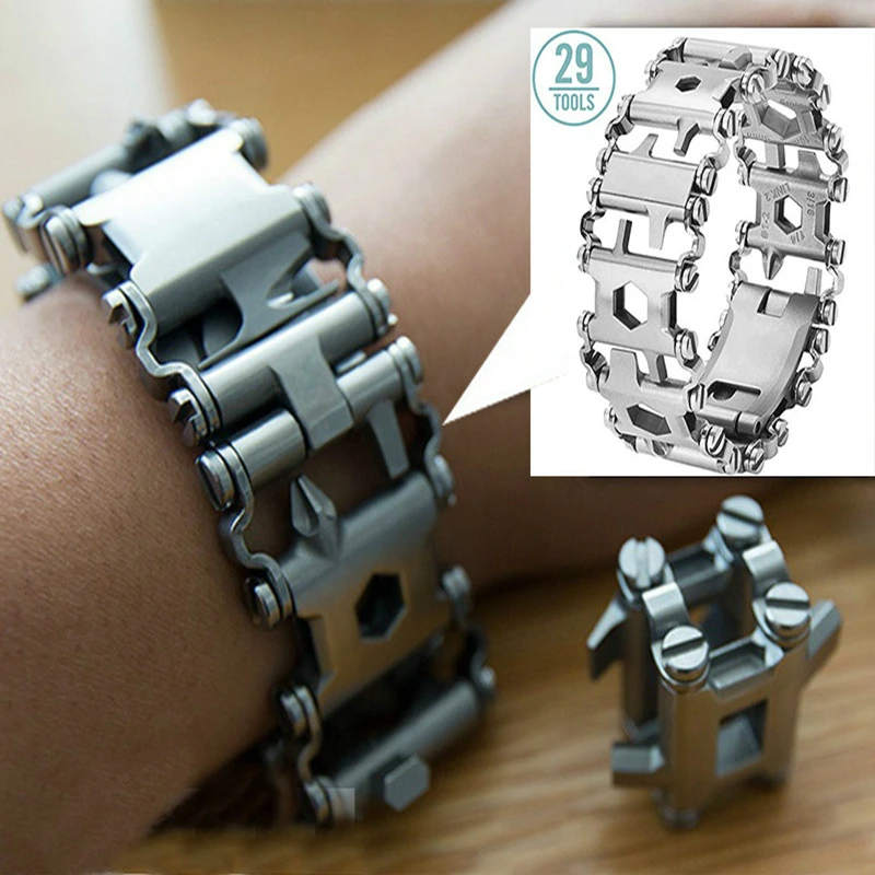 29 in 1 Outdoor Survival Bracelet Spliced Stainless Steel Wearable Multitool for Men Camping/Travel/Hiking Outsides HT21-0049
29 in 1 Outdoor Survival Bracelet Spliced Stainless Steel Wearable Multitool for Men Camping/Travel/Hiking Outsides HT21-0049
