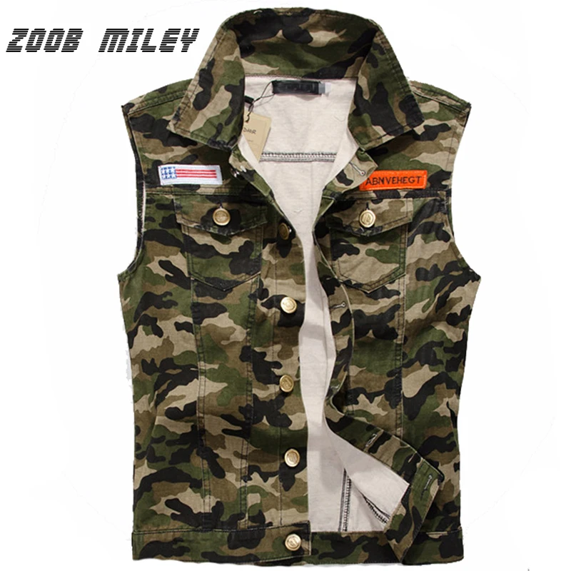 2016 New Men Denim Vest Vintage Sleeveless Frayed Waistcoat Cowboy Camouflage Military Style Casual Jeans Vest Tank Tops For Men
2016 New Men Denim Vest Vintage Sleeveless Frayed Waistcoat Cowboy Camouflage Military Style Casual Jeans Vest Tank Tops For Men