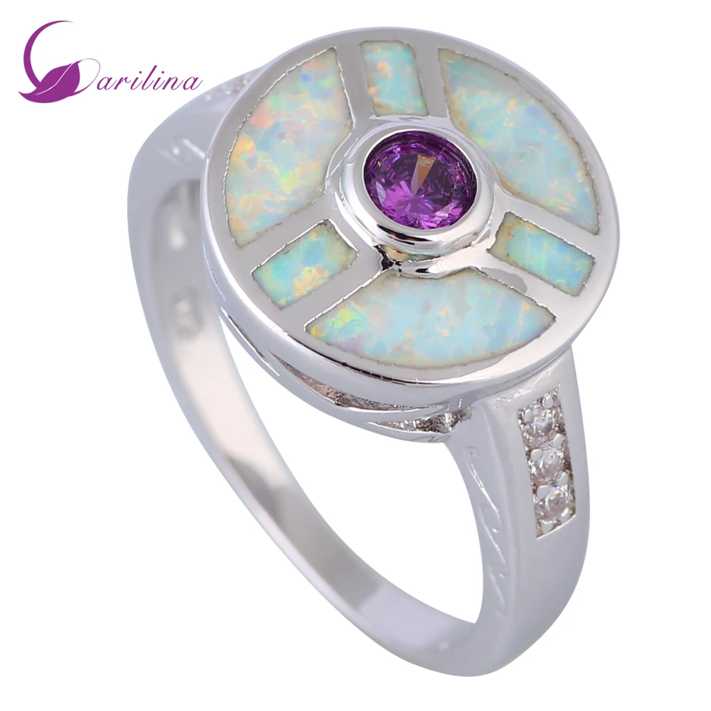 Women's Fashion Opal Rings Cute Jewelry Purple Crystal White Fire Opal Silver Color Overlay Size 5 6 7 8 9 R516
Women's Fashion Opal Rings Cute Jewelry Purple Crystal White Fire Opal Silver Color Overlay Size 5 6 7 8 9 R516