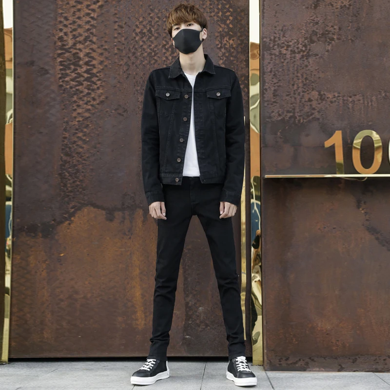 Spring and Autumn Fashion Couple Slim Jacket Trend Youthful Denim Black Jacket Handsome Students Coat High Quality
Spring and Autumn Fashion Couple Slim Jacket Trend Youthful Denim Black Jacket Handsome Students Coat High Quality