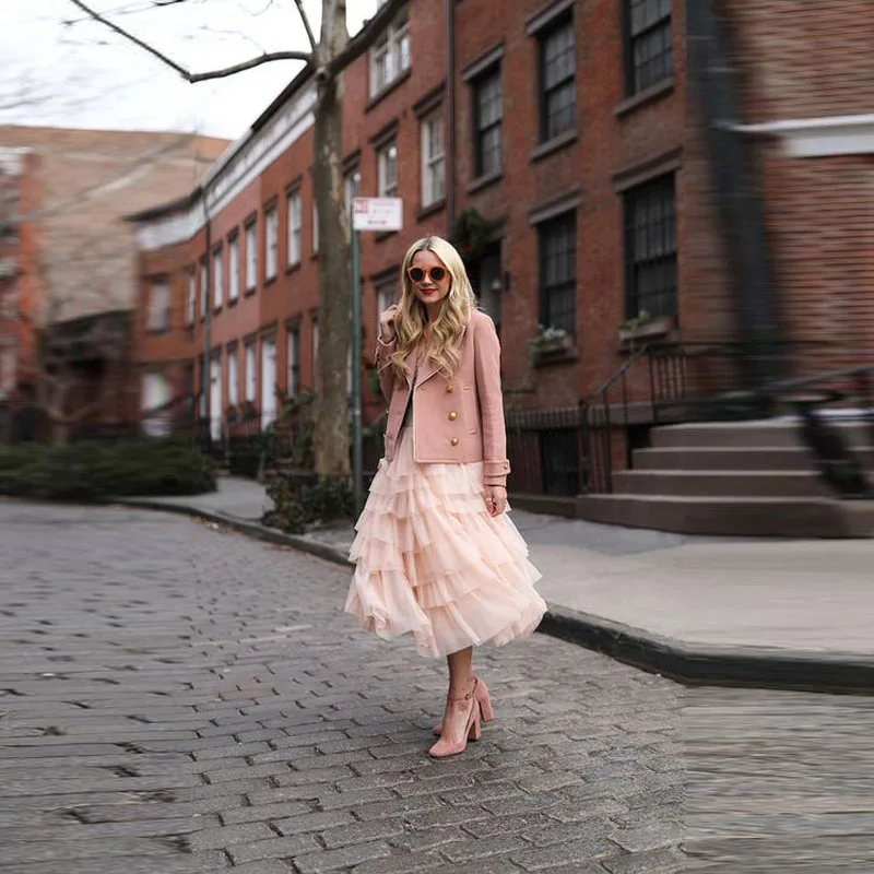 Fashion Street Style Tiered Tulle Skirts Womens Mid Calf Ruffles Pink Chic Adult Tutu Skirt Solid Color Mesh Lolita Saias jupe
Fashion Street Style Tiered Tulle Skirts Womens Mid Calf Ruffles Pink Chic Adult Tutu Skirt Solid Color Mesh Lolita Saias jupe